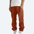thumbnail image 1 of Pantalon Cargo Décontracté pour Hommes à Taille Élastique, Coupe Ample, Léger, Style Workwear, à Enfiler, avec Multiples Poches, 1 of 9