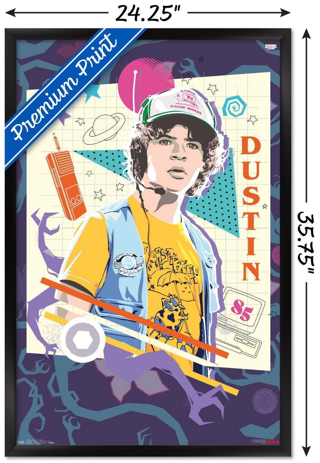 Netflix Stranger Things: Season 3 - Dustin Wall Poster, 14.725" x 22.375" Framed