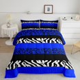 thumbnail image 1 of Erosebridal Ensembles de Couette à Imprimé Guépard Bleu Format Simple, Couettes et Duvets Animaux Rustiques, Déco de Chambre Zèbre, Réversible 2 Pcs, 1 of 7