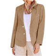 thumbnail image 1 of Blazer pour Femmes, Veste Décontractée Unie à Manches Longues, Manteau de Travail en Polyester à devant Ouvert, Longueur Régulière, 1 of 4