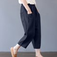 thumbnail image 4 of Pantalons Larges en Coton et en Lin pour Femmes à la Mode d'Été, 4 of 8