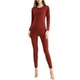 thumbnail image 1 of Besolor Women's Thermal Underwear Set Soft Fleece Lined Base Layer Top and Bottom Set for Cold Weather Plus Size, 1 of 4