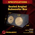 thumbnail image 3 of QPower QSMBASS12 Dual 12" Inch Angled Subwoofer Sub Box Speaker Enclosure, 3 of 7