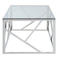 thumbnail image 2 of Contemporary Stainless Steel & Glass Coffee Table in Silver, 2 of 4