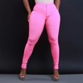 thumbnail image 2 of Wyzesi Jeans Blancs pour Femmes Mode Taille Haute Femmes Petite Grande Taille Extensible Jeans Colorés Pantalons, 2 of 7