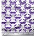 thumbnail image 1 of Soimoi Purple Heavy Canvas Fabric Filigree Damask Print Fabric by the Yard 58 Inch Wide, 1 of 3