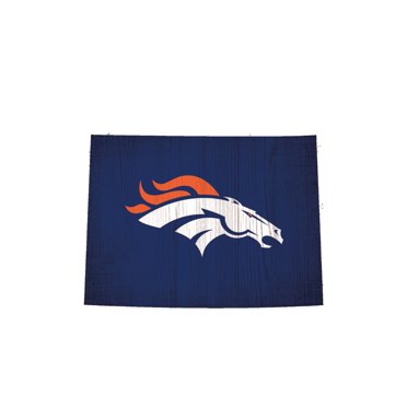 Denver Broncos Panneau Logo en Bois Design d'État