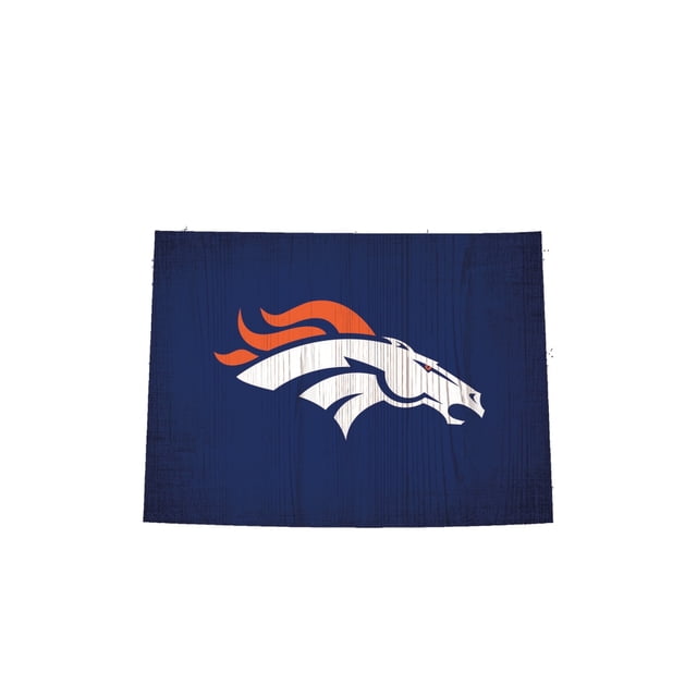 Denver Broncos Sign Wood Logo State Design