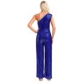 thumbnail image 2 of inlzdz Combinaison Sans Manches pour Femmes une Épaule Robe de Soirée à Sequins Robe de Soirée Bleu L, 2 of 7