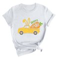 thumbnail image 2 of RKSTN Hauts Grande Taille pour Femmes 2024 Mode d'Été Col Rond T-shirt à Manches Courtes Décontracté Ample Blouse Imprimée Graphique de Voiture de Pâques Hauts, 2 of 4