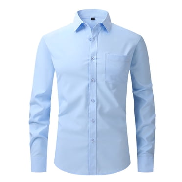 breaise Men's Long Sleeve Dress Shirt Solid Slim Fit Casual Shirts Formal Business Button Down Shirt with Pocket