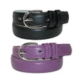 thumbnail image 1 of CTM® Kid's Basic Leather Dress Belt (Pack of 2 Colors), 1 of 3