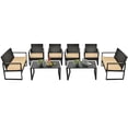 thumbnail image 2 of Costway 8PCS Patio Rattan Furniture Set Cushioned Sofa Coffee Table Garden Deck Brown, 2 of 9