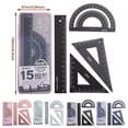 thumbnail image 3 of Cqxid Office Cabinet Under $10 Home & Garden Office&Craft&Stationery Triangular Ruler Set 4 Pieces Aluminum Alloy Ruler Metal Drafting Ruler Geometric Protractor For Students Draftsmen School, 3 of 9