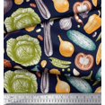 thumbnail image 2 of Soimoi Blue Rayon Fabric Mixed Vegetable Fabric Prints By Yard 42 Inch Wide, 2 of 3
