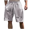 thumbnail image 2 of Plebaso Mens Shorts Casual Elastic Waist Distressed Shorts Drawstring Breathable Athletic Sports Shorts, 2 of 5