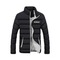 thumbnail image 1 of Innerwin Down Coats Color Block Men Winter Warm Jacket Work Stand Collar Business Coat Black Gray S, 1 of 2