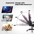 thumbnail image 4 of Goplus Chaise de Jeu de Massage Chaise de Course Inclinable avec Soutien Lombaire et Appuie-Tête Rose, 4 of 10