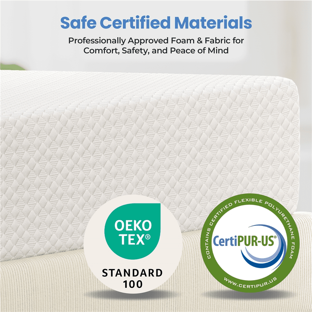 Fullfurnique Matelas en Mousse à Mémoire de Forme Infusé de Gel, 8 Inch, Queen, Blanc