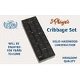 thumbnail image 2 of WE Games 3 Player Wooden Cribbage Set - Easy Grip Pegs - Black Stained, 2 of 8