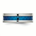 thumbnail image 3 of Stainless Steel Polished Blue IP-plated 7.00mm Band Size 8.5, 3 of 6
