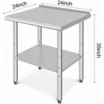 thumbnail image 2 of Senfot Double Layer Stainless Steel Workbench 24 x 24 x 35 Inch, Stationary Garage Work Table No Wheels with Rear Back Panel, 2 of 8