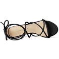 thumbnail image 4 of BLISSFUL STEP Women's Open Toe Strappy Lace Up Block Heel Sandals, 4 of 6