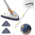 thumbnail image 1 of 360° Rotatable Adjustable Cleaning Mop  51‘‘ Extendable Triangle Mop with Long Handle  Automatic Wringing Microfiber Spin Floor Cleaning Mop for Cleaning Walls  Ceilings and Window (Whit, 1 of 7