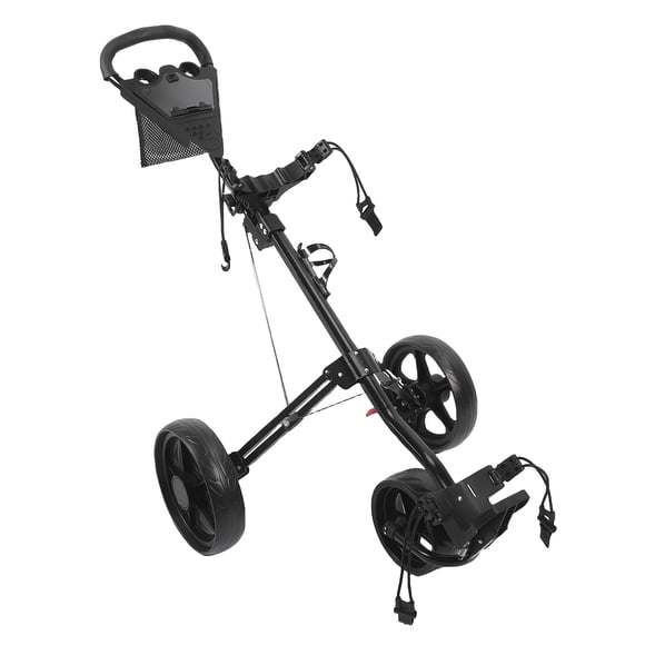 3 Wheel Push Cart, Folding Sports Push Cart Foot Brake Secure for Water Cup
