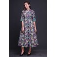 thumbnail image 4 of Bimba Robe-Chemise Mi-Mollet pour Femmes à Manches Roulées à Imprimé Floral Boutonnée - Xxx-Grand, 4 of 5
