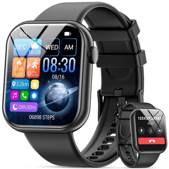 Mingdaln Montre Intelligente pour Hommes et Femmes 46 mm, avec Réponse aux Appels/120+ Modes Sportifs/10 Jours d'Autonomie en Veille, Traqueur de Mise en Forme Étanche IP68 compatible avec Appareils Android et iPhone, Cadeau Parfait (Noir)