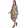 thumbnail image 3 of Moomaya Robe d'Été Fluide à Manches Longues Imprimée pour Femmes, Longueur Genou, Évasée, 3 of 6