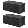 thumbnail image 1 of Keter Westwood Outdoor 150 Gallon Deck Storage Box for Tools, Grey (2 Pack), 1 of 11