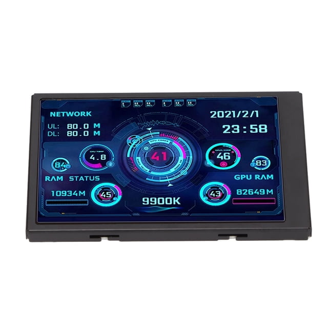 Computer Temp Monitor, Horizontal Vertical Screen Switching PC Sensor Panel Display Clear Picture Comfortable Eye Protection For CPU For PC Case