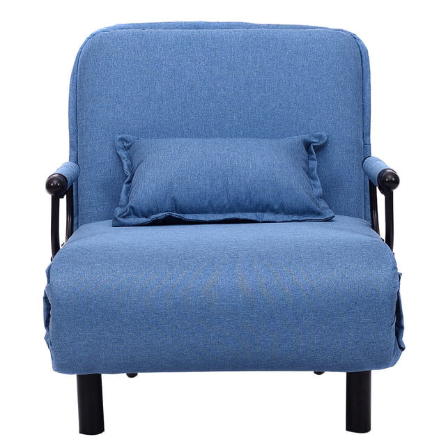 Patiojoy Fauteuil-Lit Pliant Fauteuil Lounge Canapé 5 Positions Mobilier pour la Maison Bleu