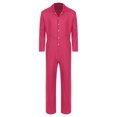 thumbnail image 3 of CHICTRY Mens Work Overalls Long Sleeve Button Up Coveralls Mechanic Uniforms One Piece Jumpsuit Hot Pink L, 3 of 5
