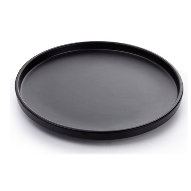 Dinner Round Tray by Biinggo, a simple and stylish Western breakfast dessert salad plate. The lightweight and durable plate has a diameter of approximately 15 cm and a height of 1 cm. It features a sleek black finish, ideal for serving salads, desserts, or breakfast items.
