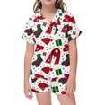 thumbnail image 3 of WEAIXIMIUNG Ensemble de Pyjama Décontracté pour Enfants de Noël Imprimé, Chemise à Col Boutonnée à Manches Courtes et Short, 2-3 Ans, 3 of 5