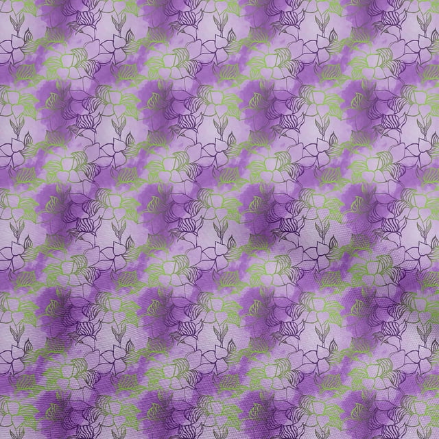 oneOone Velvet Purple Fabric Leaves Sewing Craft Projects Fabric Prints By Yard 58 Inch Wide