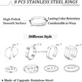 thumbnail image 2 of ORUYROP 3-10 Pcs Knuckle Rings Set Stainless Steel Ring Simple Smooth Finger Stackable Rings Set for Women Plain Band Rings, 2 of 7