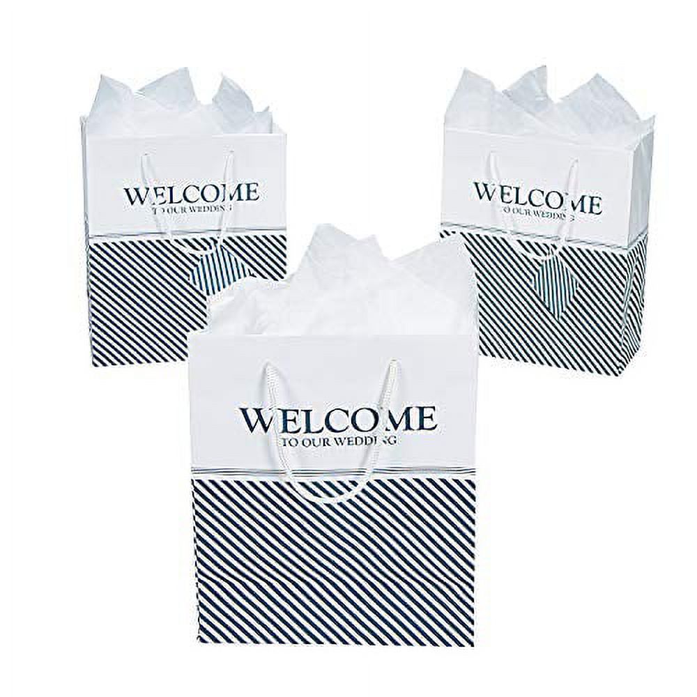Sacs-cadeaux de Mariage Nautiques, Bleu Marine, 12 Unités