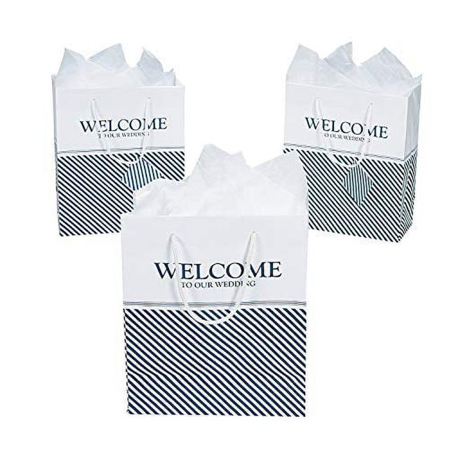 Sacs-cadeaux de Mariage Nautiques, Bleu Marine, 12 Unités