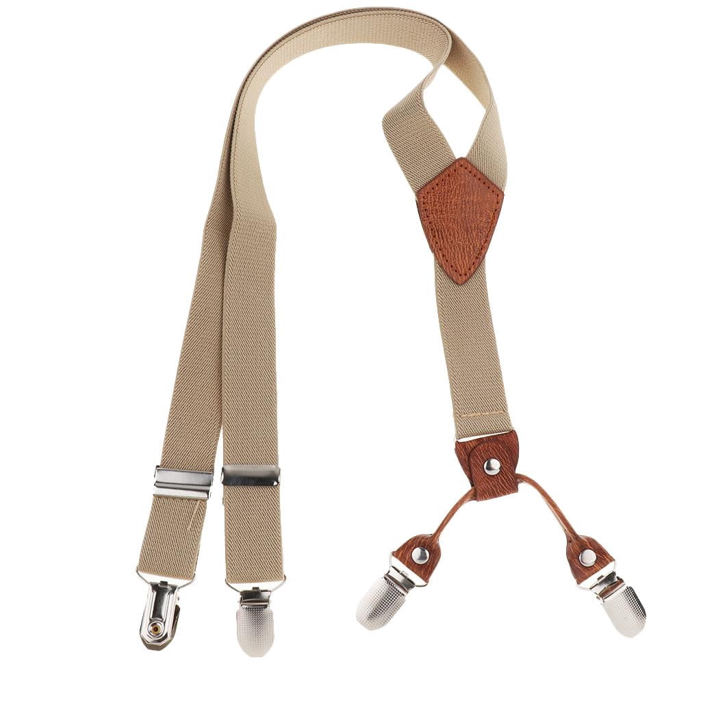 Kid Baby Adjustable Suspender Elastic Y-back Beige