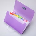 thumbnail image 1 of Accordion File Folder with Bill Clips 13 Pocket A6 Mini Organizer Plastic Transparent for Receipts Coupons Home Office Document Storage Hzhnb | Plastic, Purple, 1 of 9