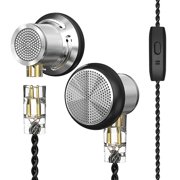 CNKOO Dynamic Wired Earphone Noise Cancelling HIFI Bass Earbuds (Silver without mic)