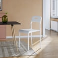 thumbnail image 2 of Modern Stackable Dining Chairs, Waterproof Plastic Seat with Ergonomic Back, Metal Legs, Easy Assembly, Space-Saving Kitchen Chairs for Dining Room, Indoor Outdoor Use, 45.5x40x76.5cm, 2 of 7