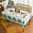 thumbnail image 4 of Christmas Tablecloth 60×84 Inch Rectangular, Trees Snow Green Washable Table Cover for Party Picnic Dinner Decor, 4 of 5