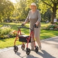 thumbnail image 2 of Costway Rollator Walker with Seat, Height Adjustable Handles, Storage Basket for Seniors Red, 2 of 10