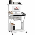 thumbnail image 1 of HOMCOM 32" Computer Desk Mobile Home Office Desk with Keyboard Tray Shelf, 1 of 10