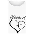 thumbnail image 4 of Penkiiy T-Shirts à Manches 3/4 Imprimés Cœur Col Rond Tunique de la Saint-Valentin Blouse TP Blanc, 4 of 5